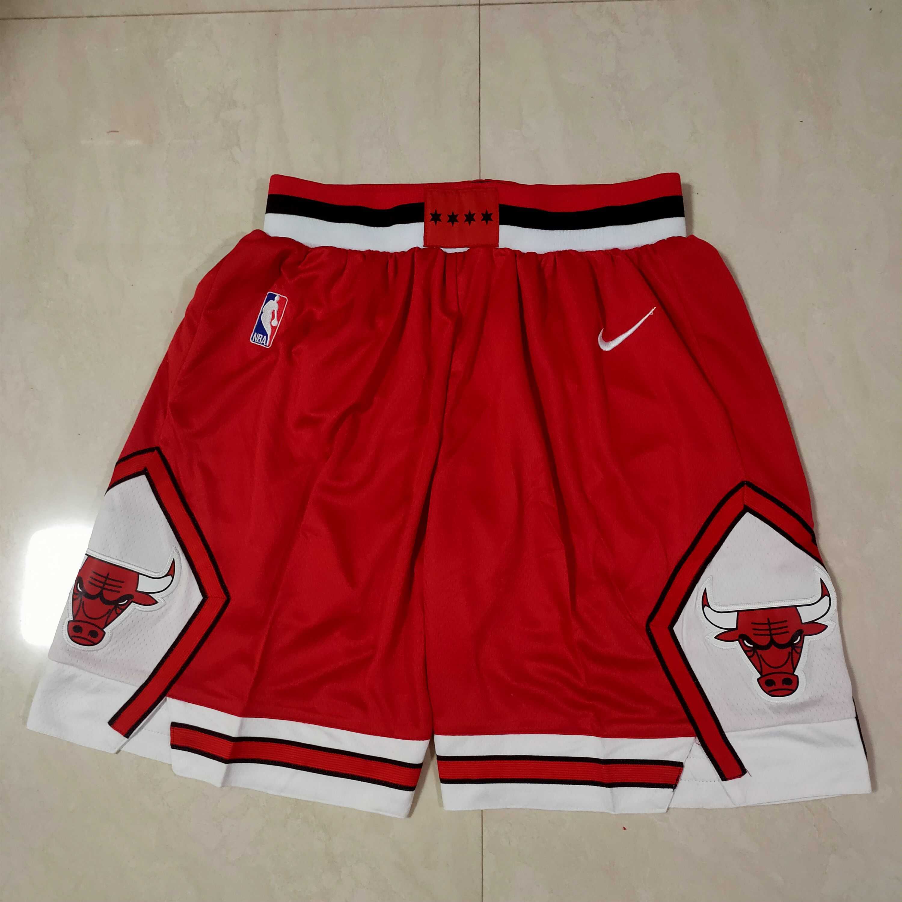 Men NBA Chicago Bulls Red Shorts 04161